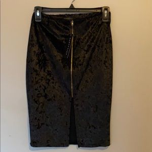 Black Velvet Pencil Skirt